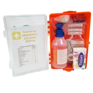 Eye Wash Station 02, 1x500ml eye wash ready bottle with some other first aid items