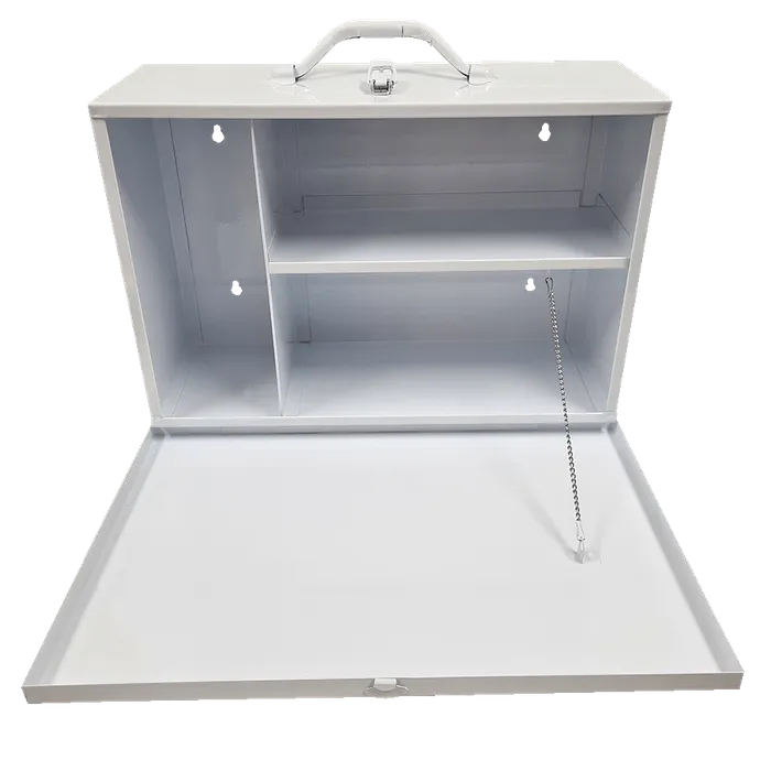 First Aid Metal Box Large Wall Mountable Landscape / Portrait / Green / White - Empty - Image 6