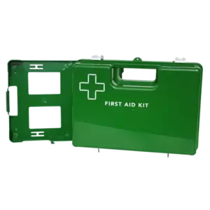 First Aid Box Plastic, Green, Large with Wall Mount Bracket Empty