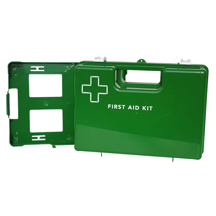 First Aid Box Plastic, Green, Large with Wall Mount Bracket Empty
