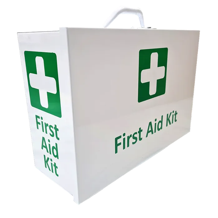 First Aid Metal Box Large Wall Mountable Landscape / Portrait / Green / White - Empty - Image 4