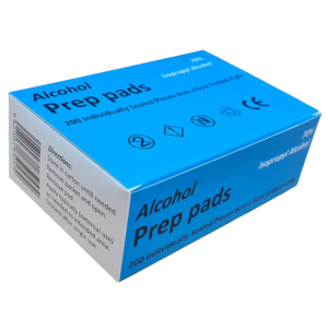  Alcohol Prep Pads 70% Alcohol 6cm x 6cm Folded Wipe box of 200
